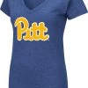 Colosseum Women's Pitt Panthers Blue Dual Blend V-Neck T-Shirt