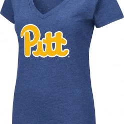 Colosseum Women's Pitt Panthers Blue Dual Blend V-Neck T-Shirt