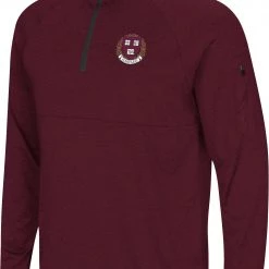 Colosseum Men's Harvard Crimson Maroon Rival 1/4 Zip Jacket