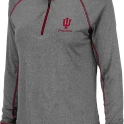 Colosseum Women's Indiana Hoosiers Charcoal Stingray Quarter-Zip Shirt