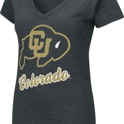 Colosseum Women's Colorado Buffaloes Dual Blend V-Neck Black T-Shirt