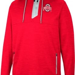 Colosseum Men's Ohio State Buckeyes Scarlet Brushwood 1/4 Zip Jacket