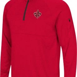 Colosseum Men's Louisiana-Lafayette Ragin' Cajuns Red Rival 1/4 Zip Jacket