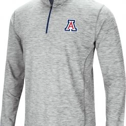 Colosseum Men's Arizona Wildcats Gray Rival Poly 1/4 Zip Jacket