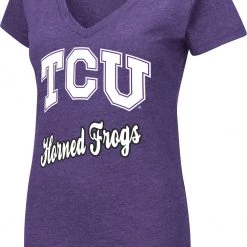 Colosseum Women's TCU Horned Frogs Purple Dual Blend V-Neck T-Shirt