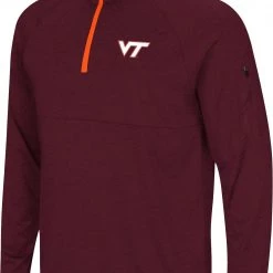 Colosseum Men's Virginia Tech Hokies Maroon Rival 1/4 Zip Jacket