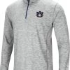Colosseum Men's Auburn Tigers Gray Rival Poly 1/4 Zip Jacket