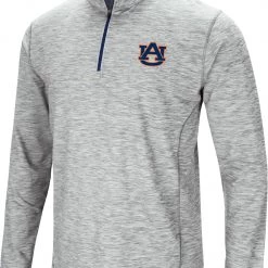 Colosseum Men's Auburn Tigers Gray Rival Poly 1/4 Zip Jacket