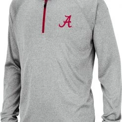 Colosseum Youth Alabama Crimson Tide Gray Draft 1/4 Zip Jacket For Girls'
