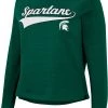 Colosseum Women's Michigan State Spartans Green Already Did Pullover Sweatshirt