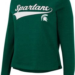 Colosseum Women's Michigan State Spartans Green Already Did Pullover Sweatshirt