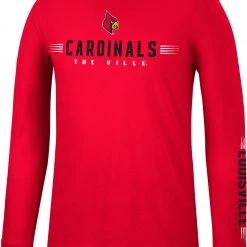 Colosseum Men's Louisville Cardinals Cardinal Red Spackler Longsleeve T-Shirt