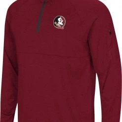 Colosseum Men's Florida State Seminoles Garnet Rival 1/4 Zip Jacket