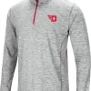 Colosseum Men's Dayton Flyers Gray Rival Poly 1/4 Zip Jacket