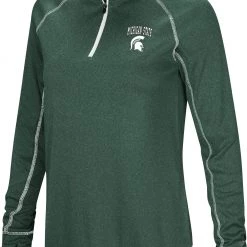 Colosseum Women's Michigan State Spartans Green Stingray 1/4 Zip Jacket