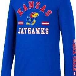 Colosseum Youth Kansas Jayhawks Blue Roof Top Longsleeve T-Shirt For Girls'