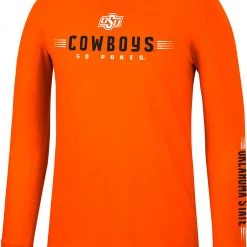 Colosseum Men's Oklahoma State Cowboys Orange Spackler Longsleeve T-Shirt