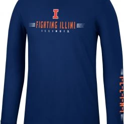 Colosseum Men's Illinois Fighting Illini Blue Spackler Longsleeve T-Shirt