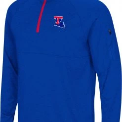 Colosseum Men's Louisiana Tech Bulldogs Blue Rival 1/4 Zip Jacket