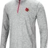 Colosseum Men's Louisville Cardinals Gray Rival Poly 1/4 Zip Jacket