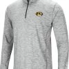 Colosseum Men's Missouri Tigers Gray Rival Poly 1/4 Zip Jacket