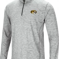 Colosseum Men's Missouri Tigers Gray Rival Poly 1/4 Zip Jacket