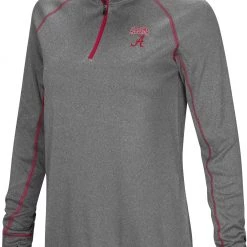 Colosseum Women's Alabama Crimson Tide Gray Stingray 1/4 Zip Jacket