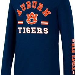 Colosseum Youth Auburn Tigers Blue Roof Top Longsleeve T-Shirt For Boys'