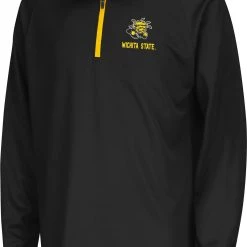 Colosseum Youth Wichita State Shockers Black Quarter-Zip Pullover Shirt For Boys'