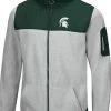 Colosseum Men's Michigan State Spartans Grey Swartz Full-Zip Jacket