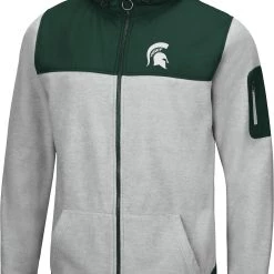 Colosseum Men's Michigan State Spartans Grey Swartz Full-Zip Jacket