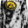Colosseum Women's Iowa Hawkeyes Black Tie-Dye Crew Pullover Sweatshirt