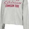Colosseum Women's Alabama Crimson Tide Grey Treehouse Cropped Pullover Hoodie