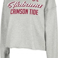 Colosseum Women's Alabama Crimson Tide Grey Treehouse Cropped Pullover Hoodie