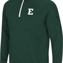 Colosseum Men's Eastern Michigan Eagles Green Rival 1/4 Zip Jacket