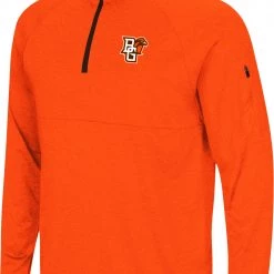 Colosseum Men's Bowling Green Falcons Orange Rival 1/4 Zip Jacket