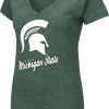 Colosseum Women's Michigan State Spartans Green Dual Blend V-Neck T-Shirt