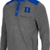 Colosseum Men's Duke Blue Devils Grey Huff Quarter-Snap Pullover Jacket