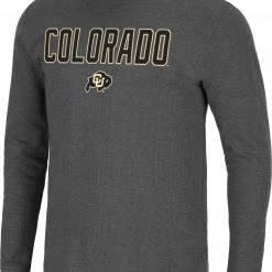 Colosseum Men's Colorado Buffaloes Grey Dragon Long Sleeve Thermal T-Shirt