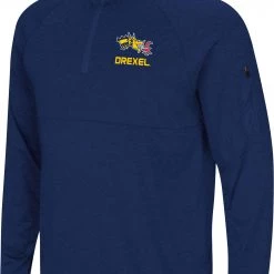 Colosseum Men's Drexel Dragons Blue Rival Quarter-Zip Pullover Shirt