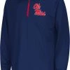 Colosseum Youth Ole Miss Rebels Navy Draft 1/4 Zip Jacket For Boys'