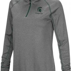 Colosseum Women's Michigan State Spartans Charcoal Stingray Quarter-Zip Shirt