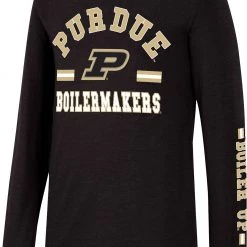 Colosseum Youth Purdue Boilermakers Black Roof Top Longsleeve T-Shirt For Boys'