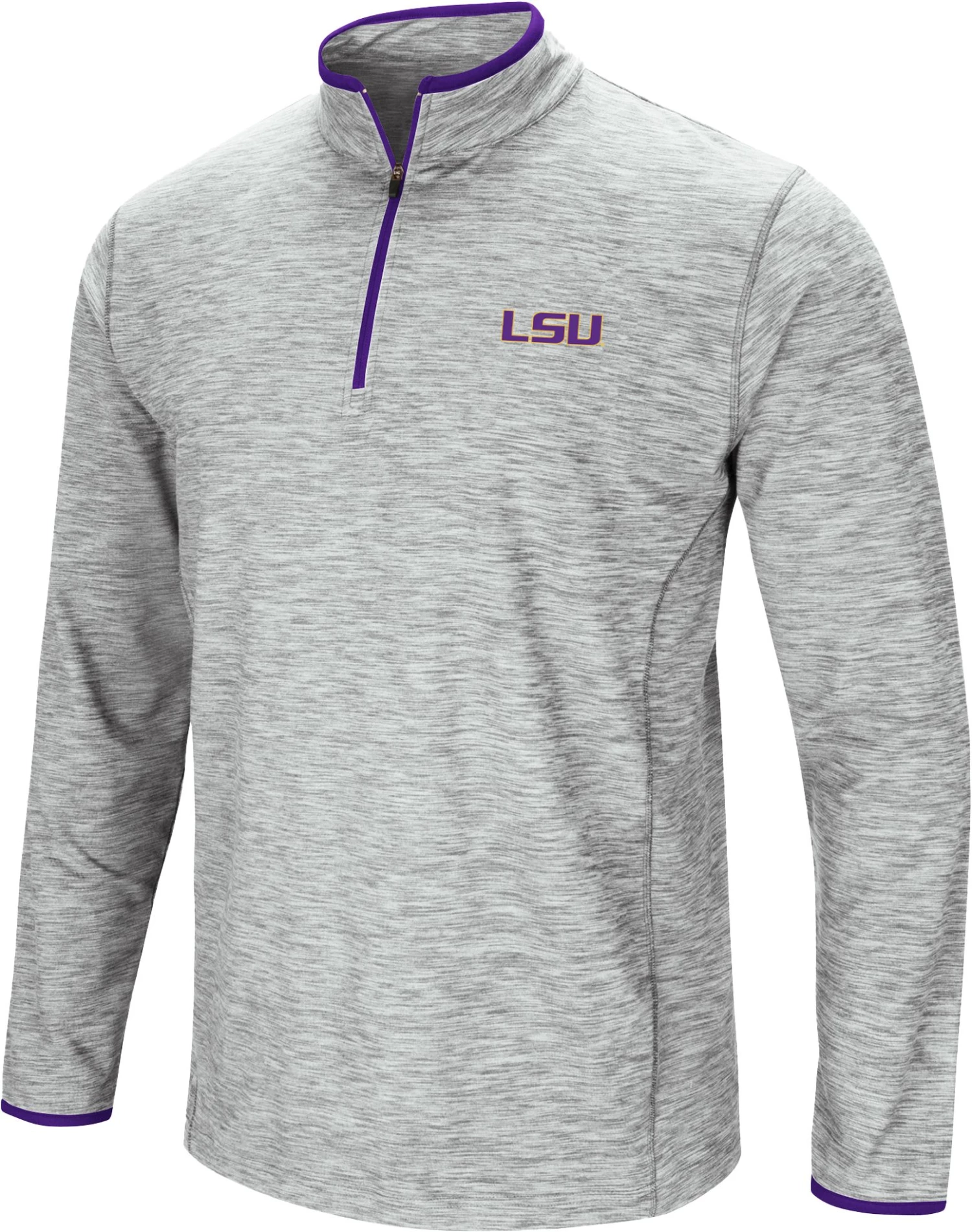 Colosseum Men's LSU Tigers Gray Rival Poly 1/4 Zip Jacket 1 Colosseum Men's LSU Tigers Gray Rival Poly 1/4 Zip Jacket