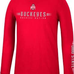 Colosseum Men's Ohio State Buckeyes Scarlet Spackler Longsleeve T-Shirt