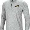 Colosseum Men's Colorado Buffaloes Gray Rival Poly 1/4 Zip Jacket
