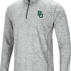 Colosseum Men's Baylor Bears Gray Rival Poly 1/4 Zip Jacket