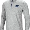 Colosseum Men's Michigan Wolverines Gray Rival Poly 1/4 Zip Jacket