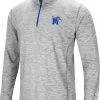 Colosseum Men's Memphis Tigers Gray Rival Poly 1/4 Zip Jacket