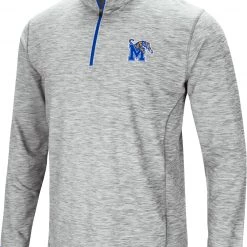 Colosseum Men's Memphis Tigers Gray Rival Poly 1/4 Zip Jacket